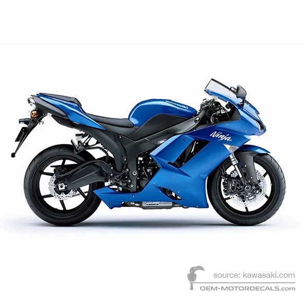 Aufkleber für Kawasaki ZX6R 2008 - Blau • Kawasaki OEM-Aufkleber