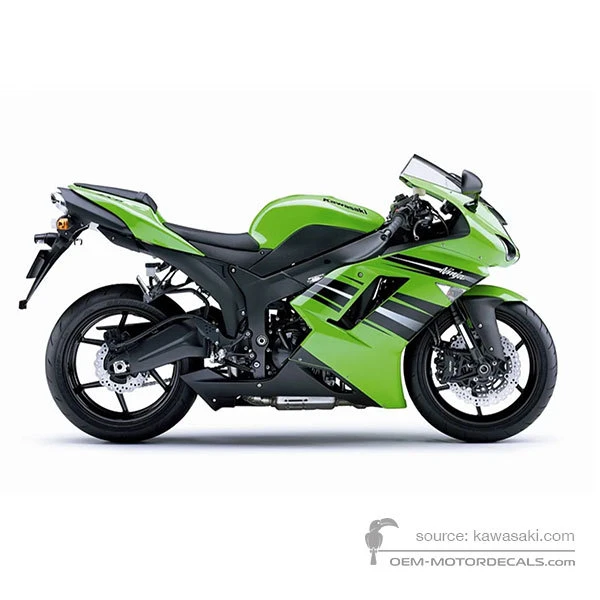 Aufkleber für Kawasaki ZX6R 2008 - Grün • Kawasaki OEM-Aufkleber