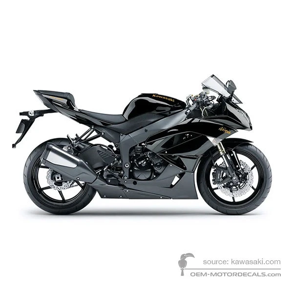 Adesivi per Kawasaki ZX6R 2010 - Nero • Kawasaki Adesivi OEM