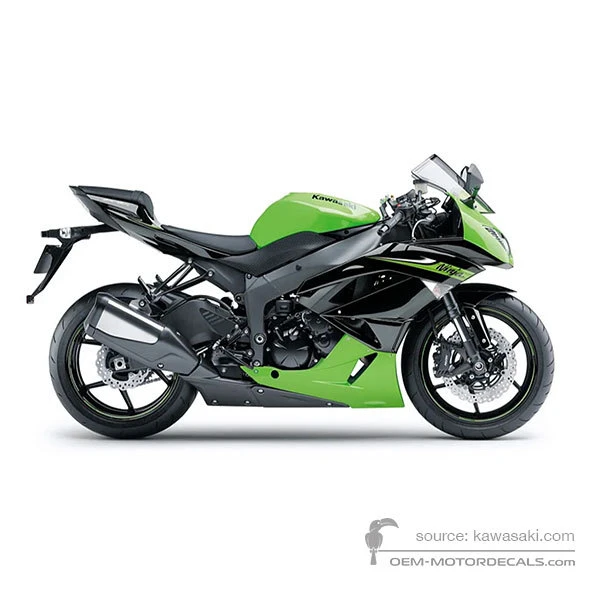 OEM Decals Kawasaki ZX6R 2010 - Green • Original Stickers