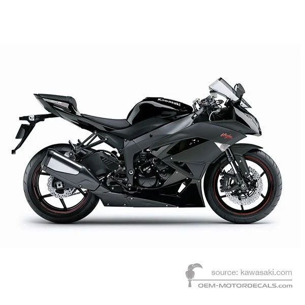 Adesivi per Kawasaki ZX6R 2011 - Ebony • Kawasaki Adesivi OEM