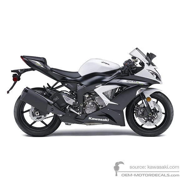 Adesivi per Kawasaki ZX6R 2013 - Bianco • Kawasaki Adesivi OEM