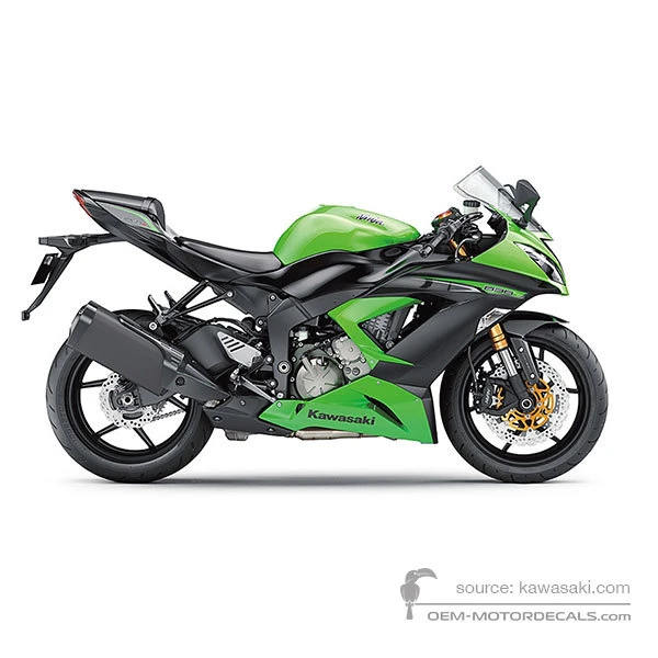 Stickers voor Kawasaki ZX6R 2013 - Groen • Kawasaki OEM Stickers