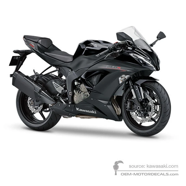 Autocollants pour Kawasaki ZX6R 2014 - Noir • Kawasaki Autocollants OEM