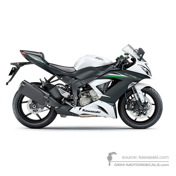 OEM Decals Kawasaki ZX6R 2015 - White • Original Stickers