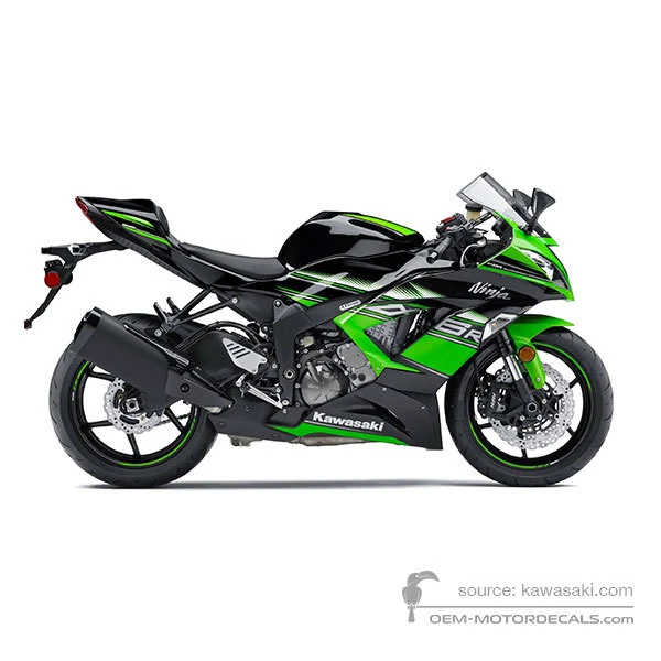 Aufkleber für Kawasaki ZX6R 2016 - Grün Schwarz • Kawasaki OEM-Aufkleber