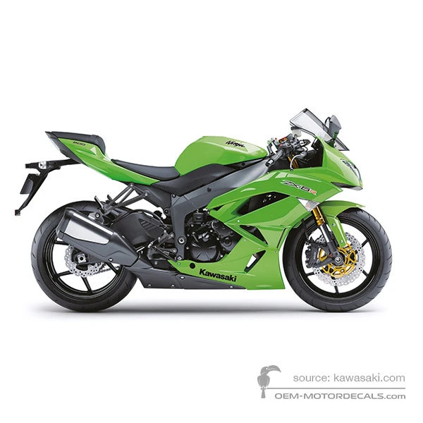 Pegatinas para Kawasaki ZX6R 2016 - Verde • Kawasaki Pegatinas OEM