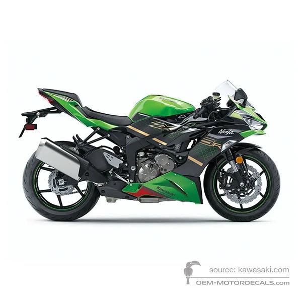 Autocollants pour Kawasaki ZX6R 2020 - Vert Noir • Kawasaki Autocollants OEM