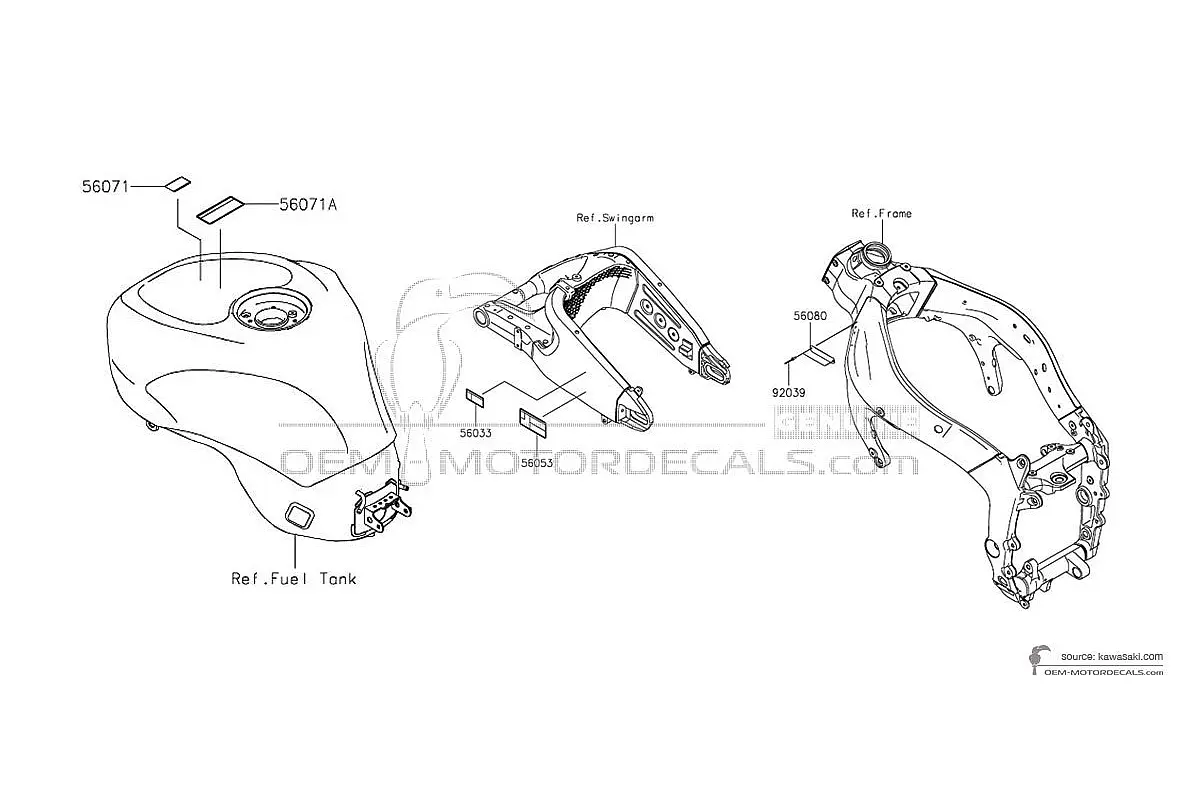 Autocollants pour Kawasaki ZX6R - Étiquettes de mise en garde • Kawasaki Autocollants OEM