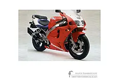 Stickers voor Kawasaki ZX7R 1996 - Rood • Kawasaki OEM Stickers