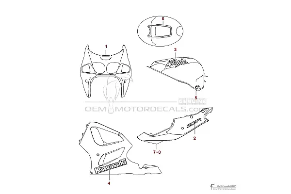 Kawasaki ZX7R 1996 - Rood