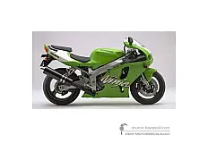 Naklejki do Kawasaki ZX7R 1998 - Zielony • Kawasaki Naklejki OEM