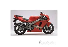 Stickers voor Kawasaki ZX7R 1998 - Rood • Kawasaki OEM Stickers