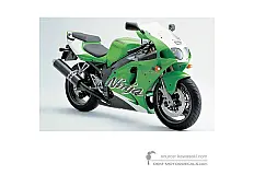 Naklejki do Kawasaki ZX7R 1999 - Zielony • Kawasaki Naklejki OEM