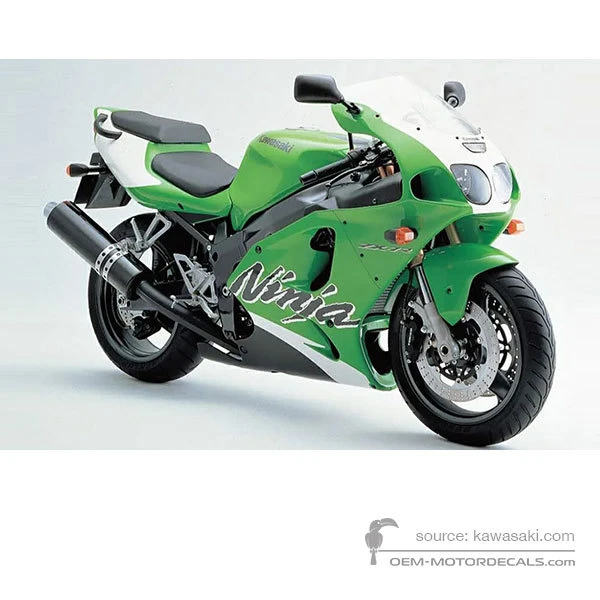 Naklejki do Kawasaki ZX7R 1999 - Zielony • Kawasaki Naklejki OEM