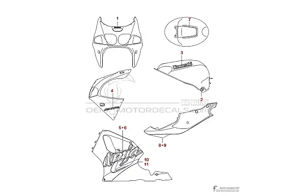 Kawasaki ZX7R 1999 - Zielony
