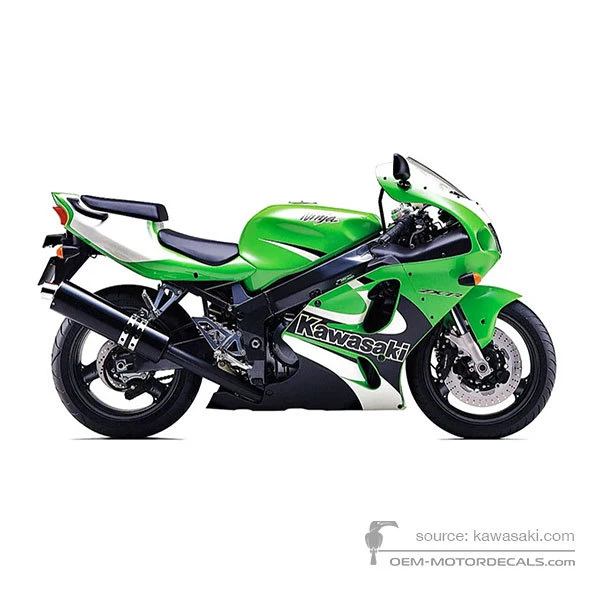 シンボラー OEM Decals Kawasaki ZX7R 2001 - Green • Original Stickers