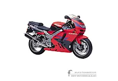 Aufkleber für Kawasaki ZX9R 1996 - Rot • Kawasaki OEM-Aufkleber