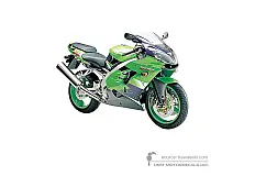 Aufkleber für Kawasaki ZX9R 2000 - Grün • Kawasaki OEM-Aufkleber