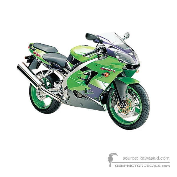 Decals for Kawasaki ZX9R 2000 - Green • Kawasaki OEM Decals