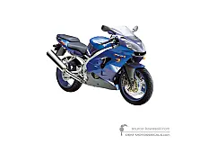 Aufkleber für Kawasaki ZX9R 2000 - Blau • Kawasaki OEM-Aufkleber