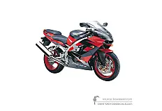 Stickers voor Kawasaki ZX9R 2001 - Rood • Kawasaki OEM Stickers