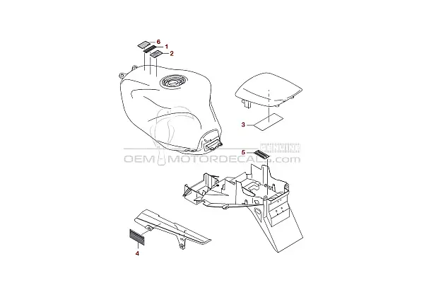 Kawasaki ZX9R - Etiquetas de precaución