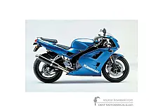 Pegatinas para Kawasaki ZXR750 1991 - Azul • Kawasaki Pegatinas OEM