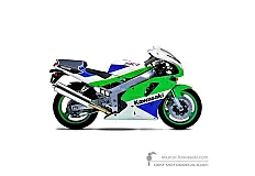 Pegatinas para Kawasaki ZXR750R 1991 - Verde • Kawasaki Pegatinas OEM
