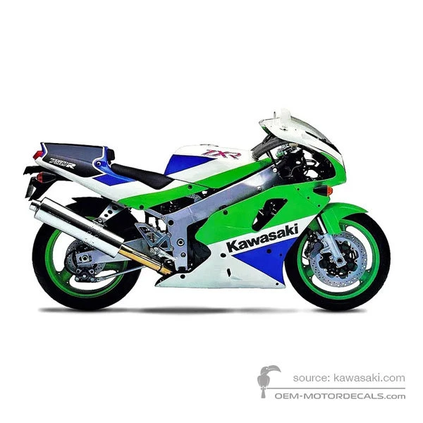 Autocollants pour Kawasaki ZXR750R 1991 - Vert • Kawasaki Autocollants OEM