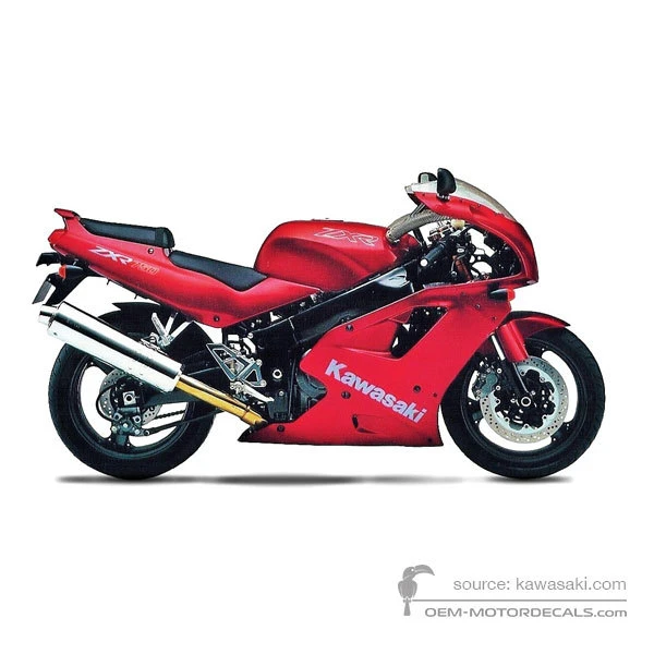 OEM Decals Kawasaki ZXR750 1991 - Red • Original Stickers