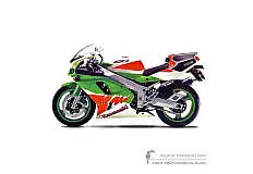 Aufkleber für Kawasaki ZXR750R 1993 - Green • Kawasaki OEM-Aufkleber