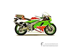 Autocollants pour Kawasaki ZXR750R 1994 - Vert • Kawasaki Autocollants OEM