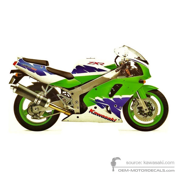 Adesivi per Kawasaki ZXR750 1994 - Verde • Kawasaki Adesivi OEM