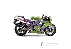 Adesivi per Kawasaki ZXR750 1995 - Verde • Kawasaki Adesivi OEM