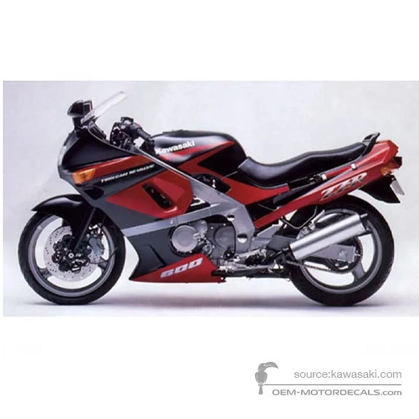 OEM Decals Kawasaki ZZR600 1992 - Red • Original Stickers