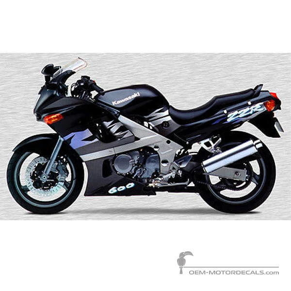 Stickers voor Kawasaki ZZR600 1995 - Ebony • Kawasaki OEM Stickers