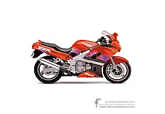Naklejki do Kawasaki ZZR600 1995 - Czerwony • Kawasaki Naklejki OEM