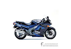 Autocollants pour Kawasaki ZZR1100 1990 - Bleu • Kawasaki Autocollants OEM