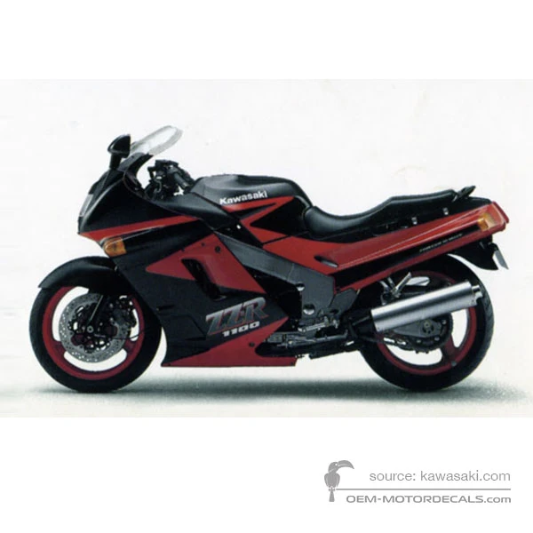 Decals for Kawasaki ZZR1100 1992 - Red • Kawasaki OEM Decals