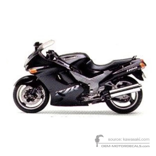 Adesivi per Kawasaki ZZR1100 1994 - Nero • Kawasaki Adesivi OEM