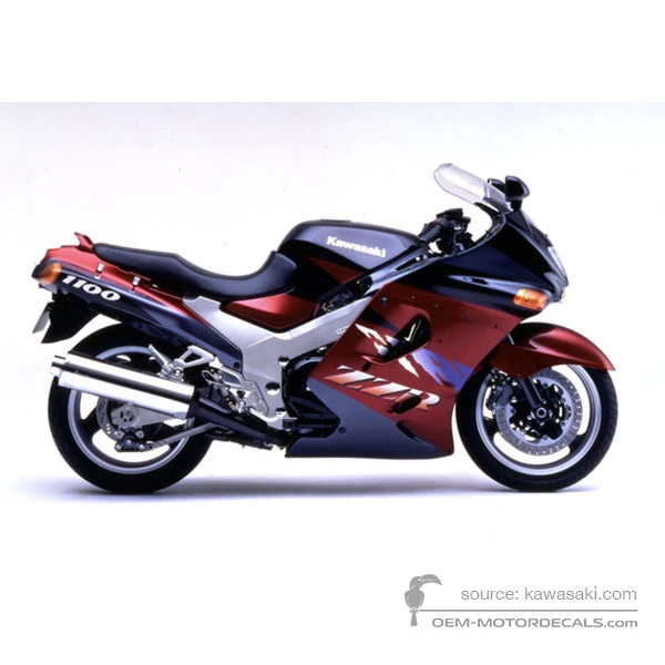Decals for Kawasaki ZZR1100 1994 - Red • Kawasaki OEM Decals