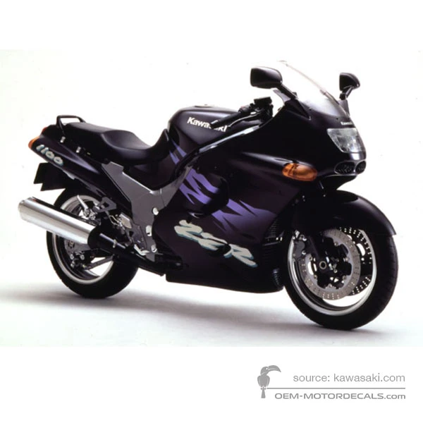 Aufkleber für Kawasaki ZZR1100 1995 - Schwarz • Kawasaki OEM-Aufkleber