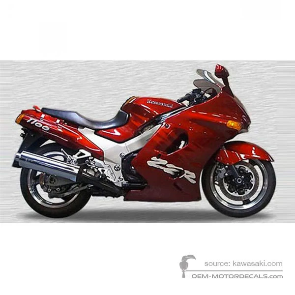Naklejki do Kawasaki ZZR1100 1995 - Red • Kawasaki Naklejki OEM