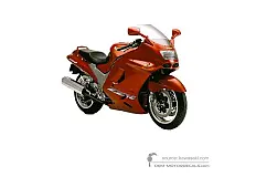 Adesivi per Kawasaki ZZR1100 1996 - Rosso • Kawasaki Adesivi OEM