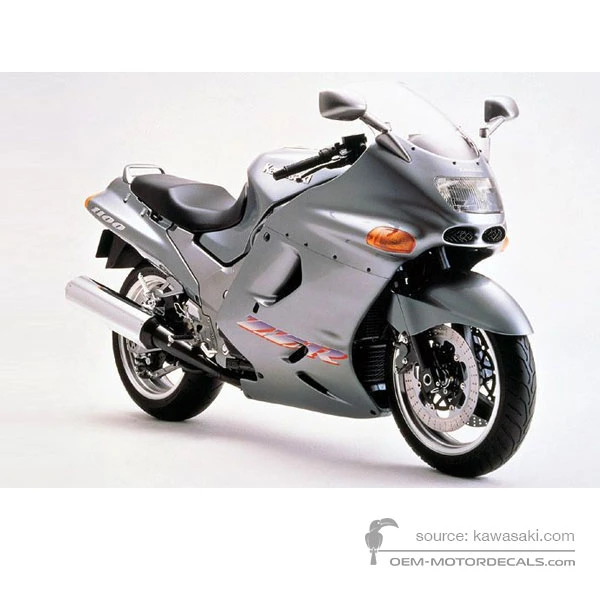 Naklejki do Kawasaki ZZR1100 1997 - Szary • Kawasaki Naklejki OEM