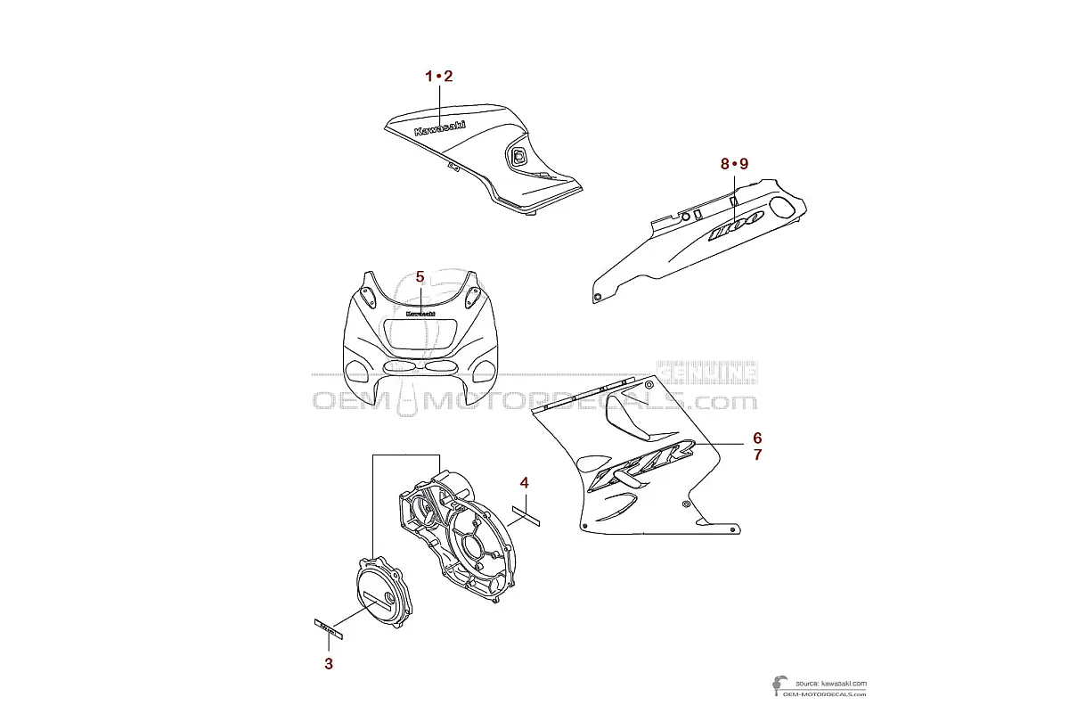 Naklejki do Kawasaki ZZR1100 1997 - Zielony • Kawasaki Naklejki OEM
