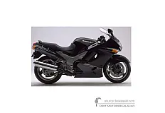 Adesivi per Kawasaki ZZR1100 1998 - Nero • Kawasaki Adesivi OEM
