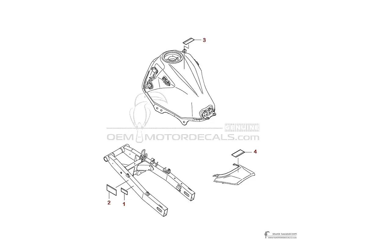 Pegatinas para Kawasaki KLE300 VERSYSX - Etiquetas de precaución • Kawasaki Pegatinas OEM