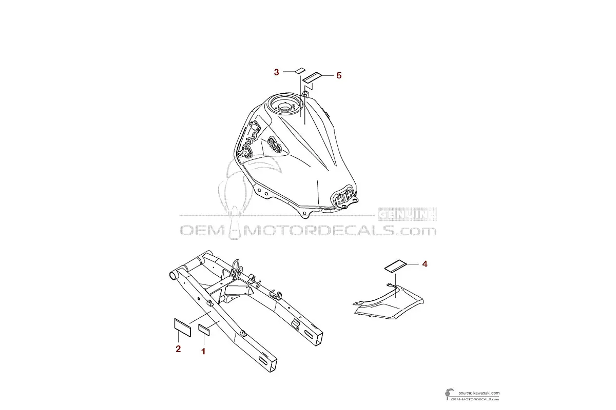 Decals for Kawasaki KLE300 VERSYSX - Caution labels • Kawasaki OEM Decals